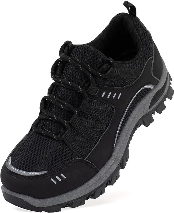 SnelShoppen Lichtgewicht Dames Wandelschoenen Antislip Berg Camping Sneakers Zwart 39 EU voor Buiten Activiteiten