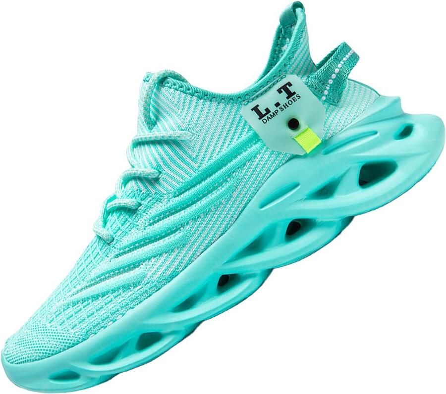 SnelShoppen Lichtgewicht Fitnessschoenen Heren Ademend en Antislip Duurzame Hardloopschoenen Casual Sneakers Lichtgroen