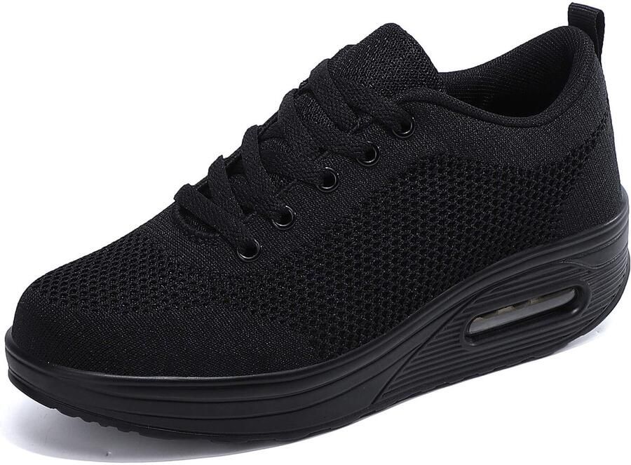 SnelShoppen Lichtgewicht Sneakers Dames Casual Comfortabele Wandelschoenen Ademend Hardloopschoenen met Plateau Sleehakken