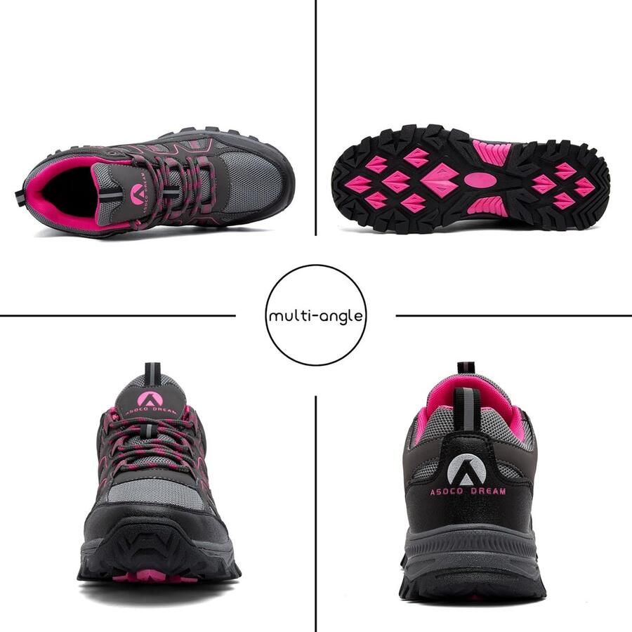 SnelShoppen Lichtgewicht Wandelschoenen Wandellaarzen Ade d Trekking Klimtrainers Outdoor Camping Sneakers Grijze Roos 35.5