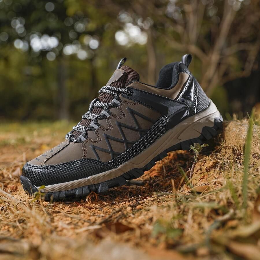 SnelShoppen Lichtgewicht Wandelschoenen voor Heren Comfortabele Outdoor Sneakers Bruin 44 Perfect voor Hiking Camping en Dagelijkse Activiteite