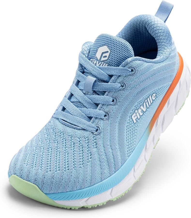 SnelShoppen Loopschoenen Vrouwen Extra Breed Ademend Lichtgewicht Sneakers Blotevoeten Jogging Wandelen Brede Voeten Blauw