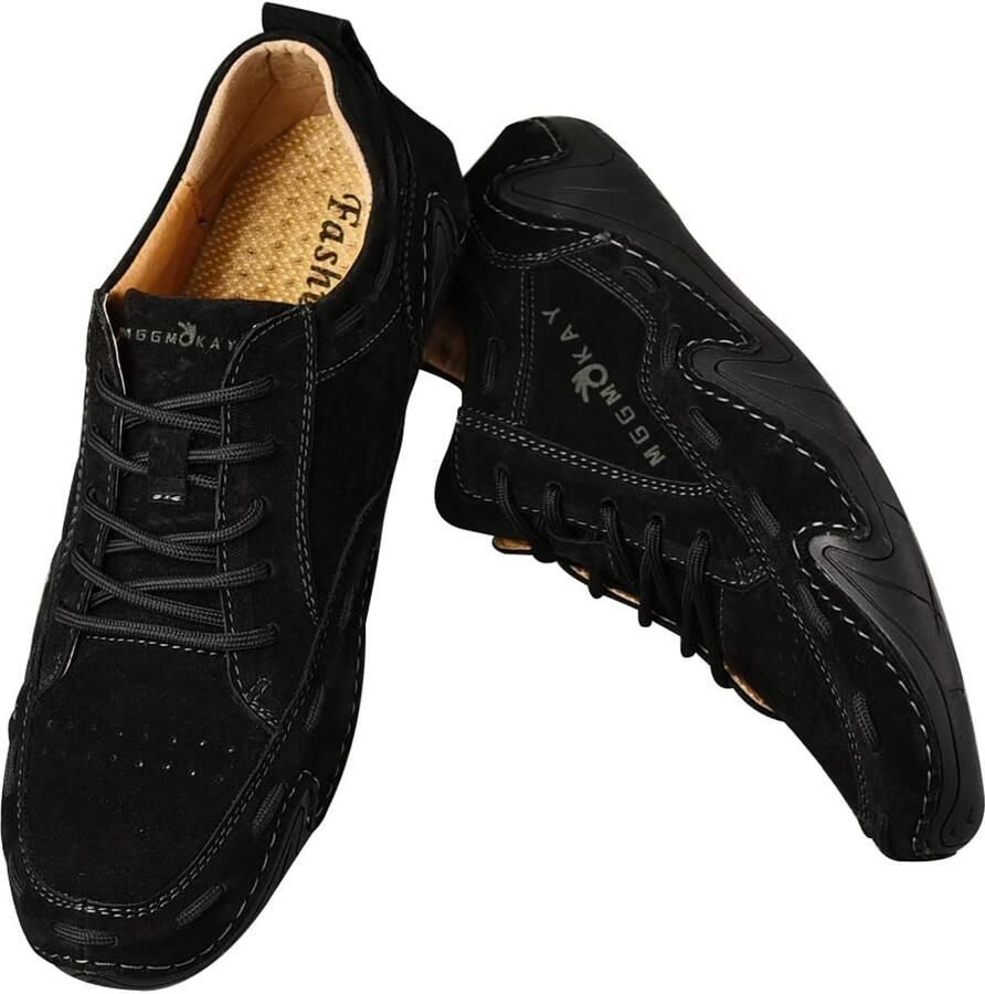 SnelShoppen Mannen Loafers Heren Suède Lederen Penny Loafers Comfort Rijden Schoenen Mocassin Zwart voor Casual en Formele Gelegenheden