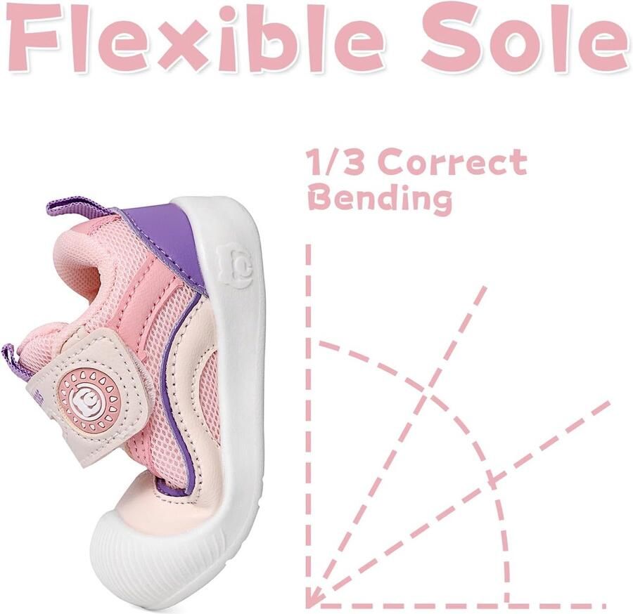 SnelShoppen MASOCIO Babyschoenen Meisjes Zachte Loopschoenen Anti-slip Rubber Plat Perfect voor Binnen en Buiten Ideaal voor Feest en Speelp