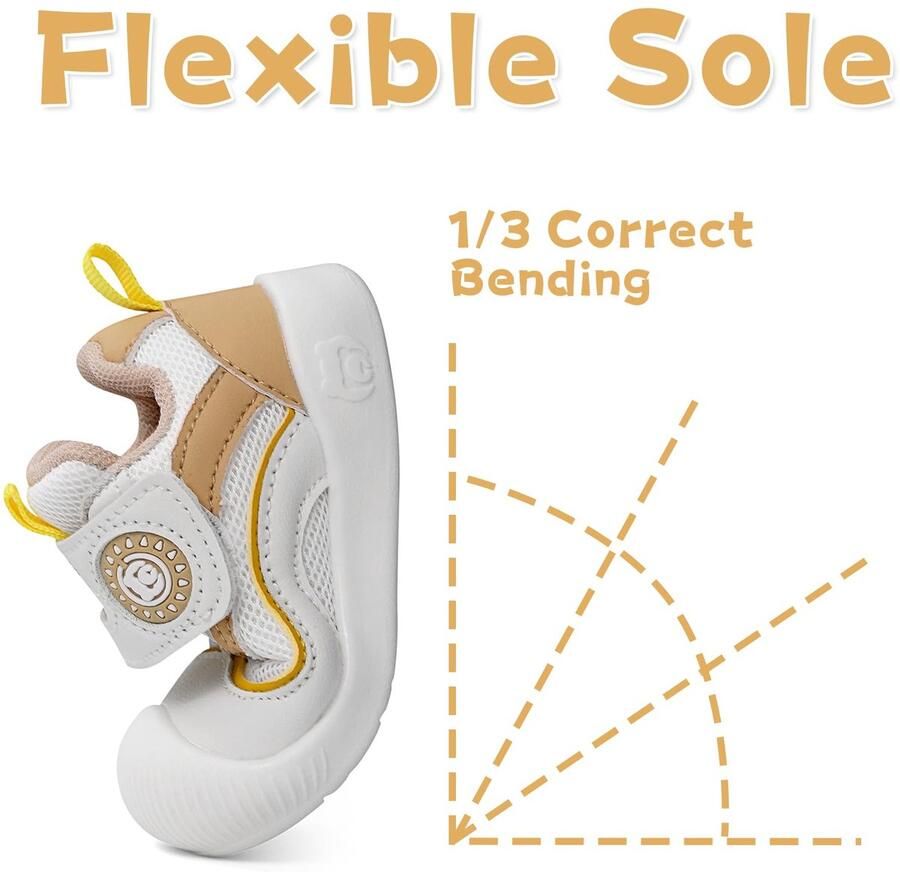 SnelShoppen MASOCIO Babyschoenen voor en Eerste Stapjes Zachte Rubber Zolen Antislip Wit EU Perfect voor Binnen en Bui