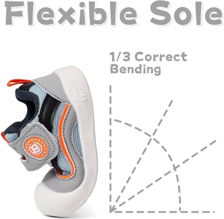 SnelShoppen Lauflernschoenen Baby Schoenen Zacht Plat Rubber Anti-slip Grijs 24 EU Ideaal voor en Comfortabele Babyschoenen voor B