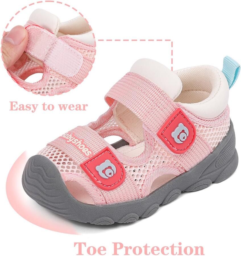 SnelShoppen Babysandalen voor en Zomer loopsandalen Anti-slip rubber babyschoenen Roze EU Perfect voor peuters