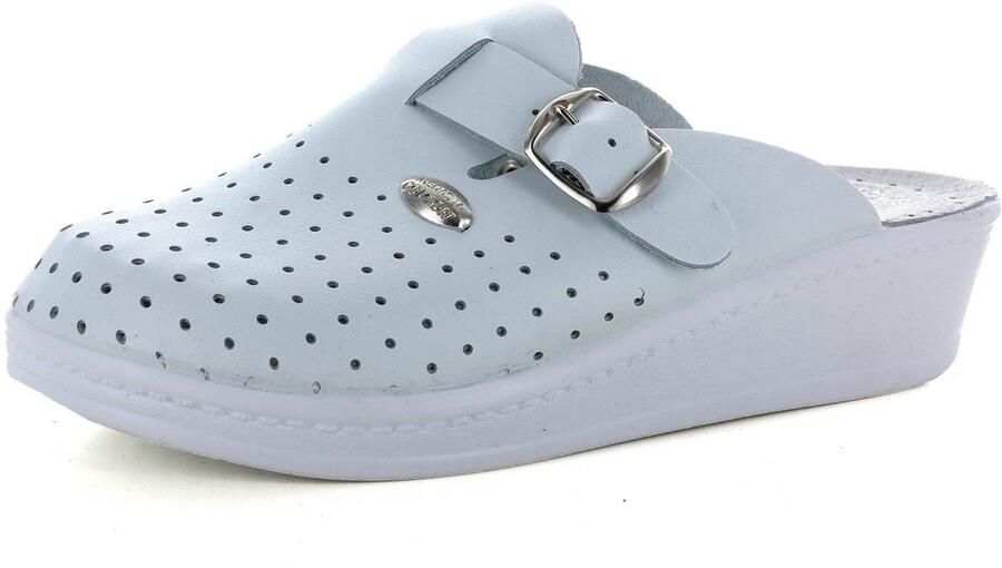 SnelShoppen Medical Comfort Lederen Klompen Muiltjes Pantoffels Schoenen Dames Wit Comfortabele stijlvolle anti-slip klompen voor dagelijk