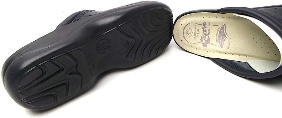 SnelShoppen Medisch Gecertificeerde Lederen Klompen Muiltjes Pantoffels Dames Schoenen Blauw voor Thuis Werk en Zorg