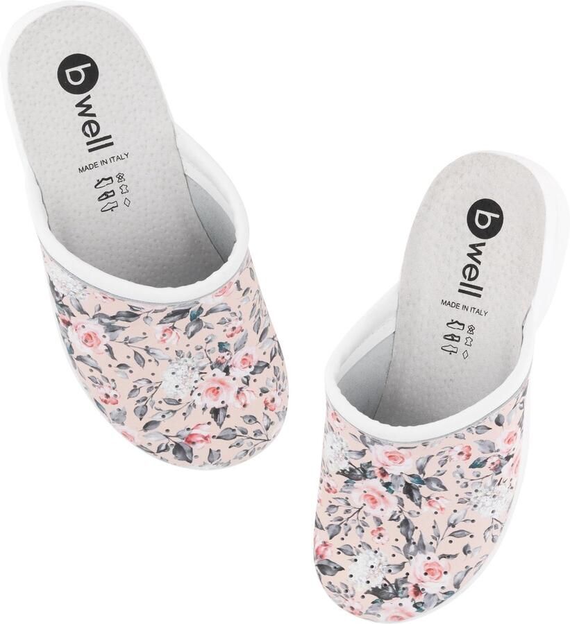 SnelShoppen Medische klompen en antibacterieel ziekenhuisschoenen comfortabel blush bloemblaadjes ideaal voor zorgverle