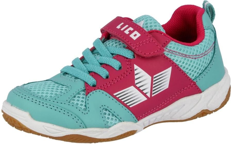 SnelShoppen Meisjes Zaalsportschoen 35 EU Turquoise Felroze Wit Comfortabele en Ademende Sportschoenen voor Sport en Spel