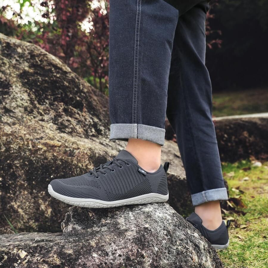 SnelShoppen Chetoria Barefoot Schoenen Unisex Minimalistische Sneakers Grijs voor Daggelijk Gebruik Sport en Vrije Tijd