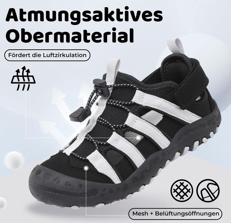 SnelShoppen Mishansha Sandalen voor Kinderen Ade d Outdoor Trekkingsandalen Zomersandalen voor en EU Grijs Pe