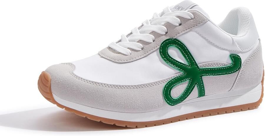 SnelShoppen Modieuze damessneakers Grijs Groen trendy stijlvol laag model retro casual comfortabele loopschoenen voor dames