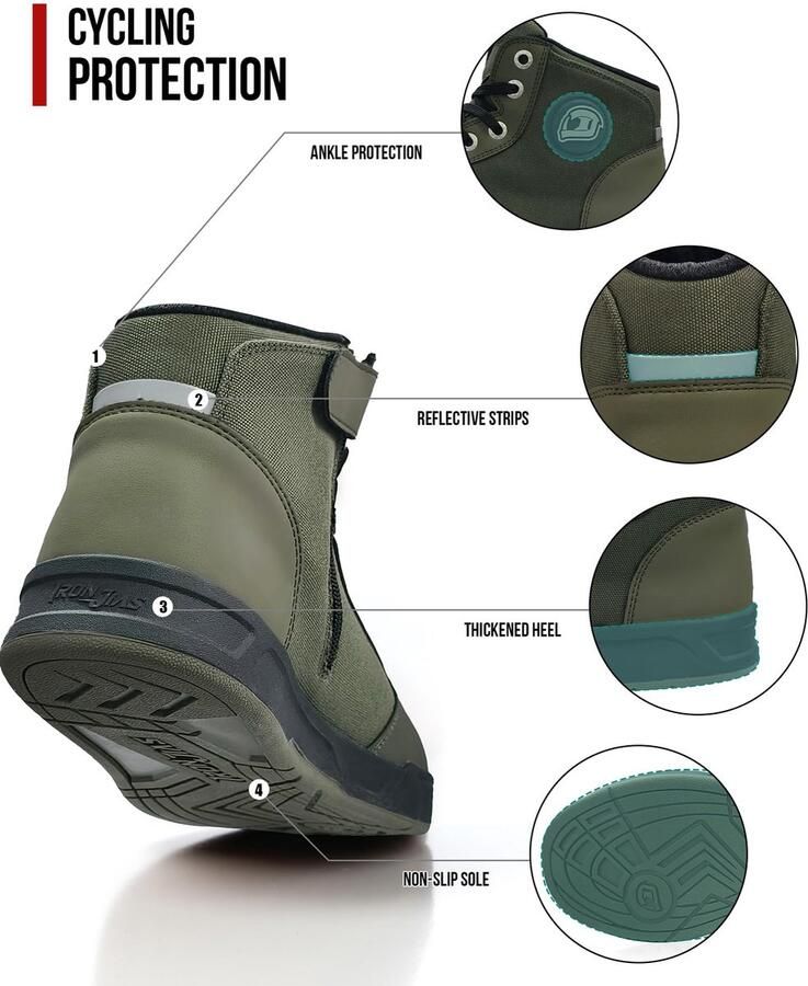 SnelShoppen Motorschoenen en CE-conform Antislip Ade d Casual Bikerlaarzen met Zijdelingse Ritssluitingen Enkelsteun en Schakelku