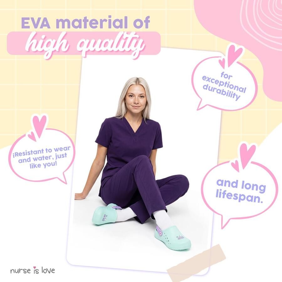 SnelShoppen Nurse is Love Verpleegkundige Klomp Dames Comfortabele Sanitaire Klompen voor Medische Professionals EU Wide Ideaal voo