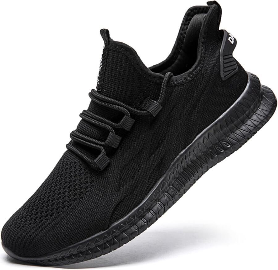 SnelShoppen Oltyutc Sneakers Heren Ademend Hardloopschoenen Fitness Sneakers Lichtgewicht Wandelschoenen Zwart EU Ideaal voor Jo