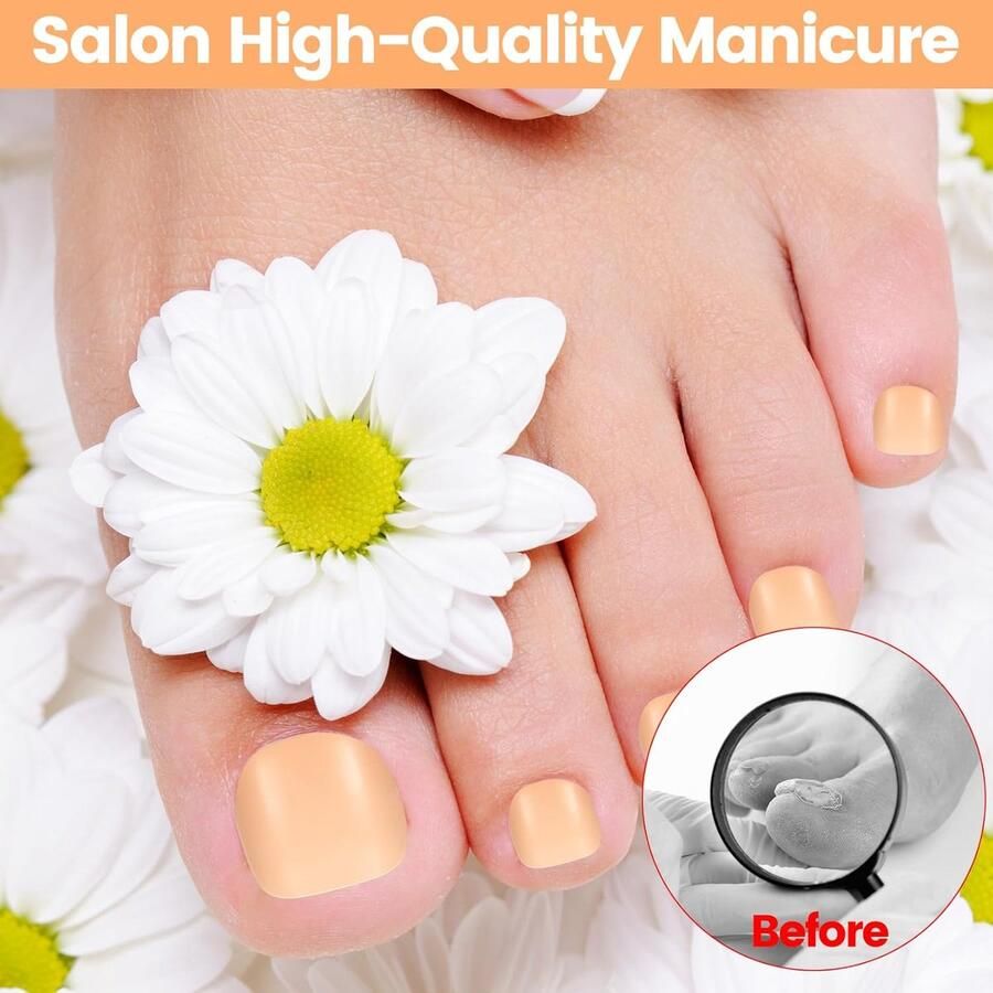 SnelShoppen Pack van 120 Huidkleurige Kunstteennagels voor Plakken Duurzame ABS Druknagels voor Nail Art Ideaal voor Sandalen en Dagelijks Gebruik - Foto 2