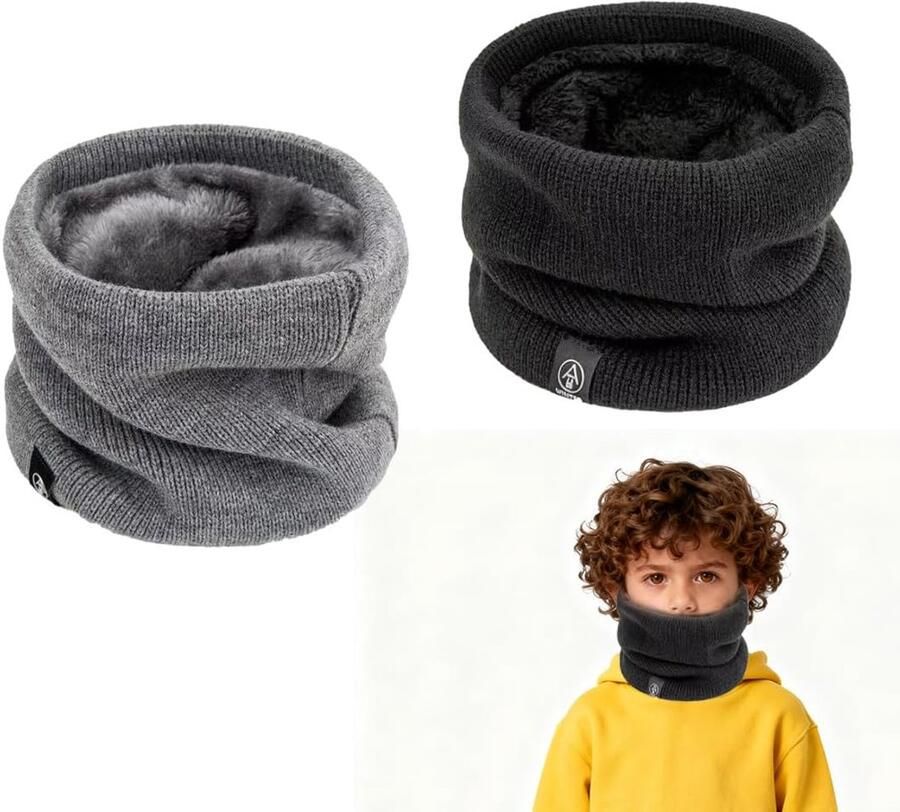 SnelShoppen Pack van 2 Kinderslippers voor Winter Zacht Materiaal Dubbele Laag Winddicht Rekbaar en Ade d voor School Schaatsen Wandelen Un
