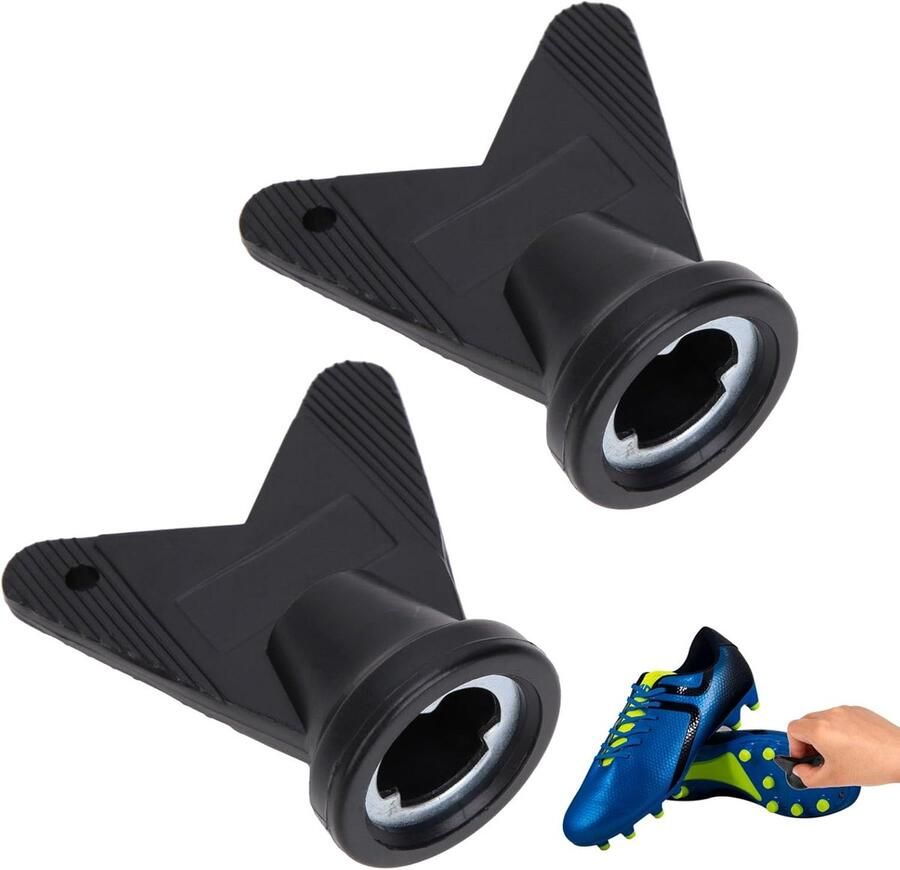 SnelShoppen Pack van 2 Vervangtools voor M6 Voetbalschoenen Rugby en Golf Schoenen Snelle en Eenvoudige Schoenstift Verwijderaar Zwart