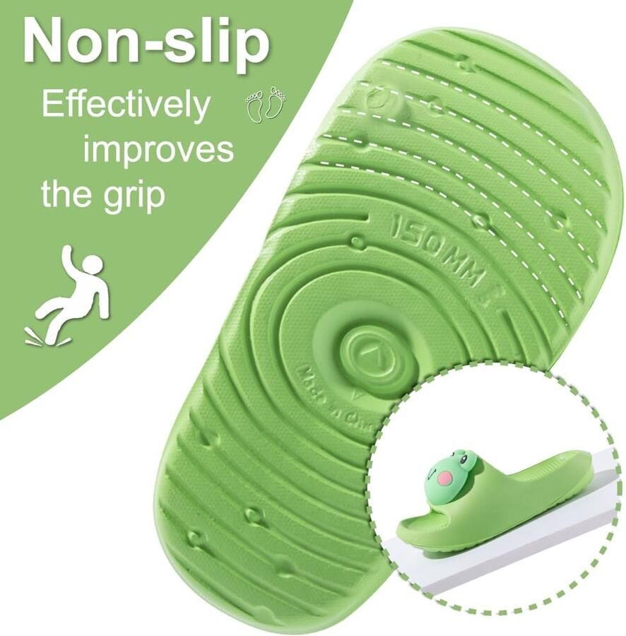 SnelShoppen Pantoffels Slippers Kinderen Lichtgewicht EVA Badslippers Kikker Groen 32 EU Ideaal voor Zomer Zwembad & Strand