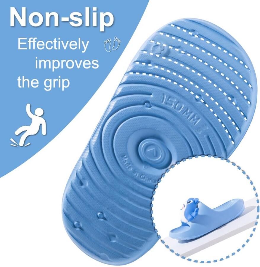 SnelShoppen Pantoffels Slippers Kinderen Slide Sandalen Teenslippers Licht EVA Badslippers Zwembadschoenen Zomer Haai Blauw 26 27