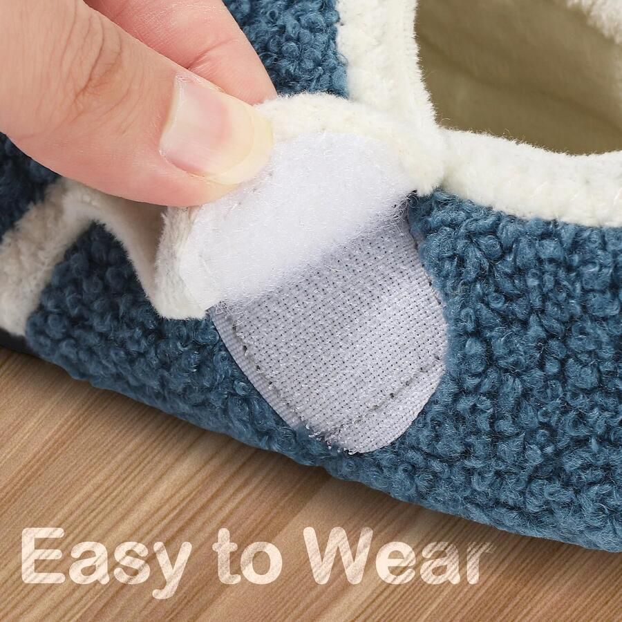 SnelShoppen Pantoffels voor Kinderen Antislip en Ade d Blauw Voor Eerste Loopschoenen Winter Slippers Babypantoffels