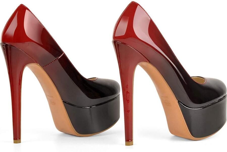SnelShoppen Plateau Pumps Hoge Hakken Klassieke Enkellaarsjes Slip-On Kleurverloop 44 EU Voor Feest Uitgaan en Dagelijks Gebruik
