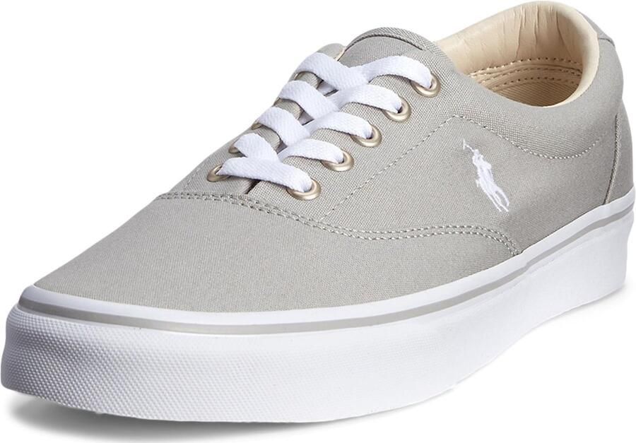 SnelShoppen Polo Sneaker Heren Zacht Grijs Wit Low-Top Gevulkaniseerde Constructie Katoenen Canvas EU Casual Sportief Voor Dagelijks