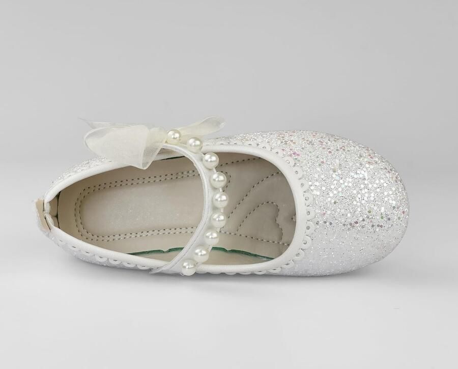 SnelShoppen Prinsessenschoenen Kinderen Glitterschoenen Platte Pailletten Meisjes Mary Jane Ballerina Wit Voor Feestjes en Speciale Gelegenh