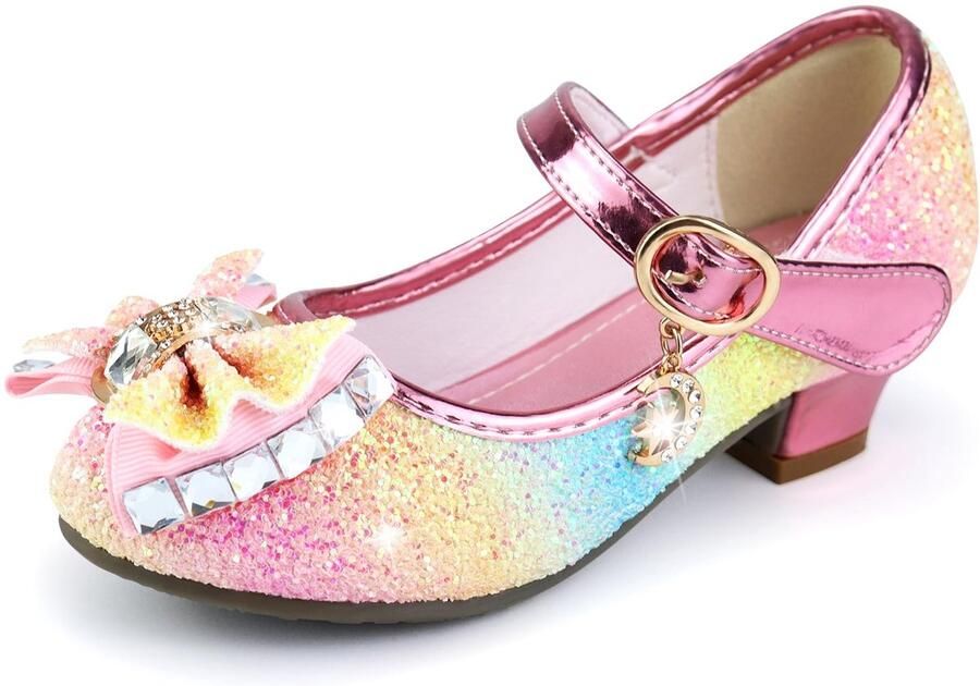SnelShoppen Prinsessenschoenen met Pailletten Antislip Dansschoenen met Hakken voor Meisjes Feest- en Bruiloftsschoenen Kinderschoenen