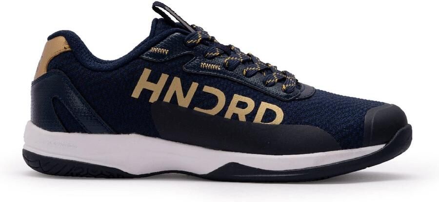 SnelShoppen Professionele Badminton Schoenen voor Mannen Niet-Marking Navy Blauw Goud Mesh TPU & Leer Perfect voor