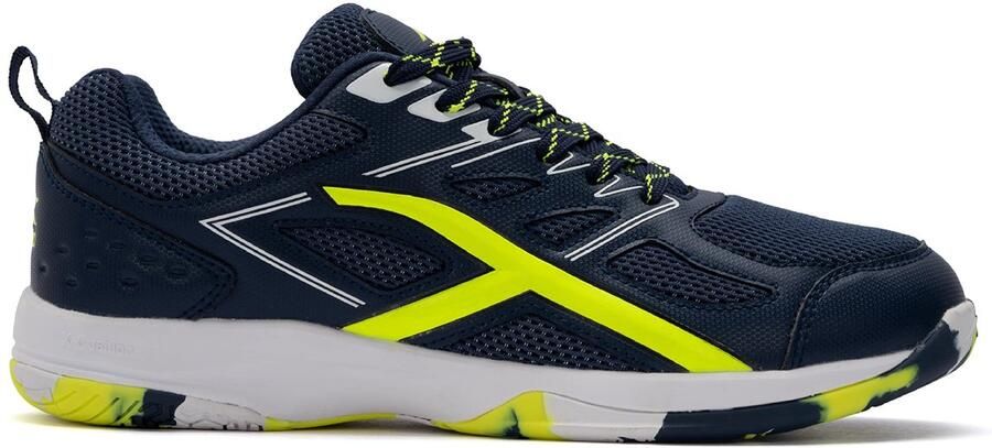 SnelShoppen Professionele Badmintonschoenen voor Mannen Non-Marking Rubber Zolen Polyester Navy Blauw Limoen Geschikt