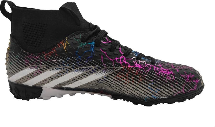 SnelShoppen Professionele Kids Voetbalschoenen High-Top Sok Grote Jongens Voetbal Schoenen Firm Grond Zwart EU Voor Outdoor Sport