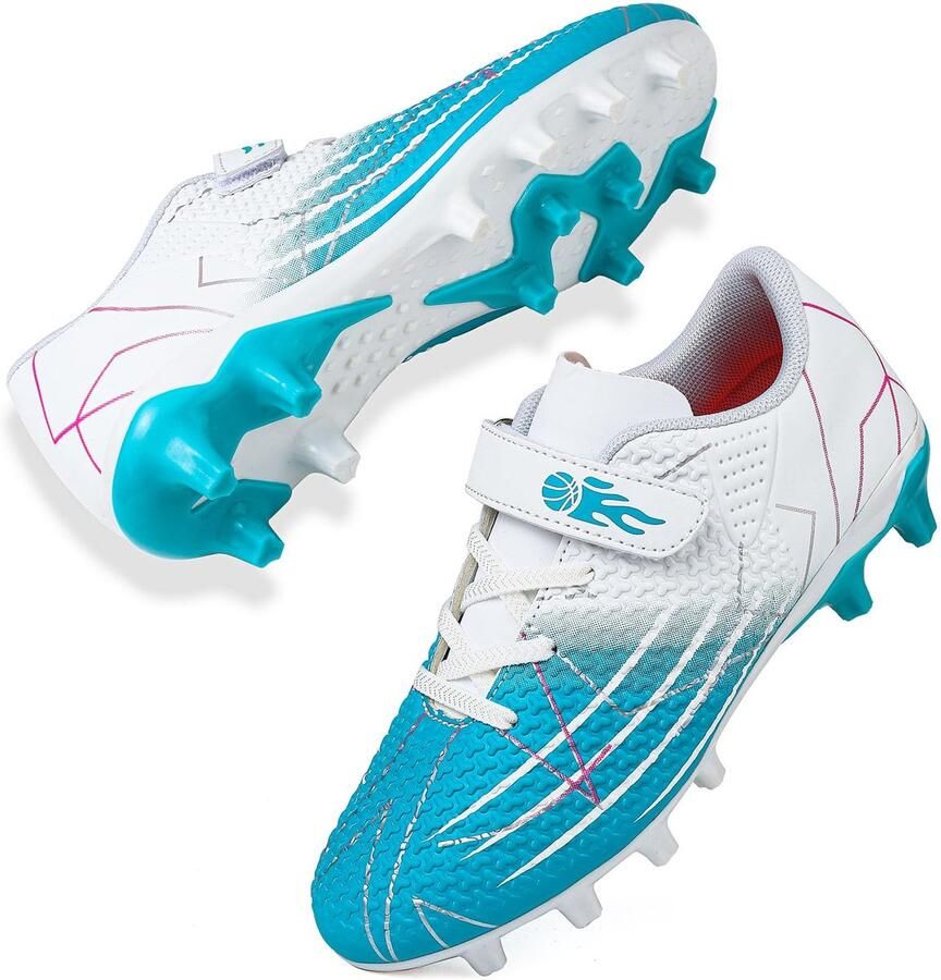 SnelShoppen Professionele Voetbalschoenen voor Kinderen Spike Outdoor Wit Blauw Perfect voor Atletiek en Training Comfortabele en Duu