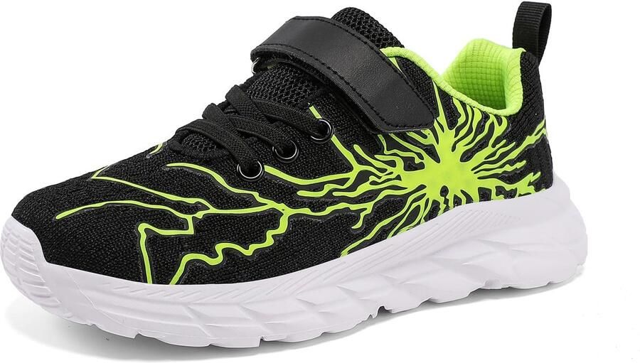 SnelShoppen Qciplr Gymschoenen Kinderen Ade d Mesh Lichtgewicht Tennisschoenen Outdoor Fitness Sneakers voor en Zwart Groen