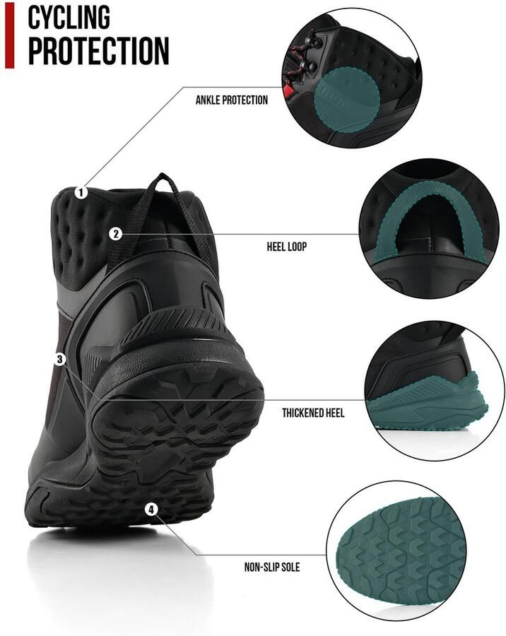 SnelShoppen RIDEIRON Motorschoenen voor heren winter motorlaarzen CE-norm antislip waterdicht ademend casual rijlaarzen zwart 40 EU met tas