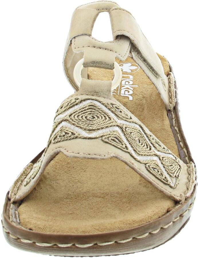 SnelShoppen Rieker V2864-60 Comfortabele Dames Sandalen met Verstelbare Bandjes Antislip Zool Zacht Leer Casual Schoenen voor Zomer Vakantie Fe