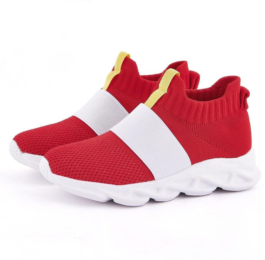 SnelShoppen Rode Sportschoenen voor Kinderen Comfortabele Antislip Sneakers voor en Loop- en Casual Schoenen