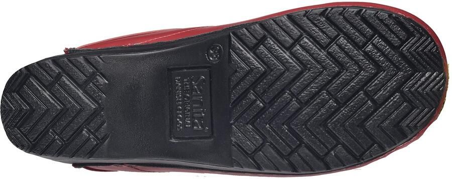 SnelShoppen Flexibele Lederen Clogs Dames Rood 35 EU Handgemaakte PU Open Klomp voor Thuis Tuin Keuken en Feest