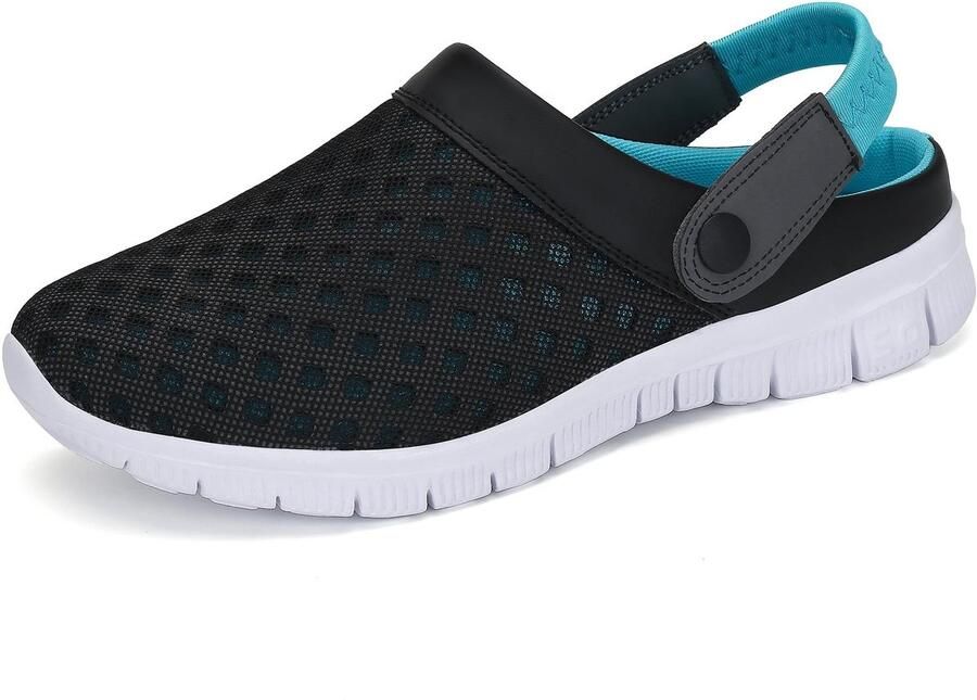 SnelShoppen SAGUARO Clogs voor en ade d lichtgewicht zomer sandalen blauw ideaal voor strand tuin vakantie en dageli