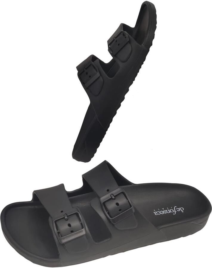 SnelShoppen Sandalen Slip-On Rubber Zomer Zwart 39 EU voor Huis Tuin Strand Zee Comfortabel en Lichtgewicht