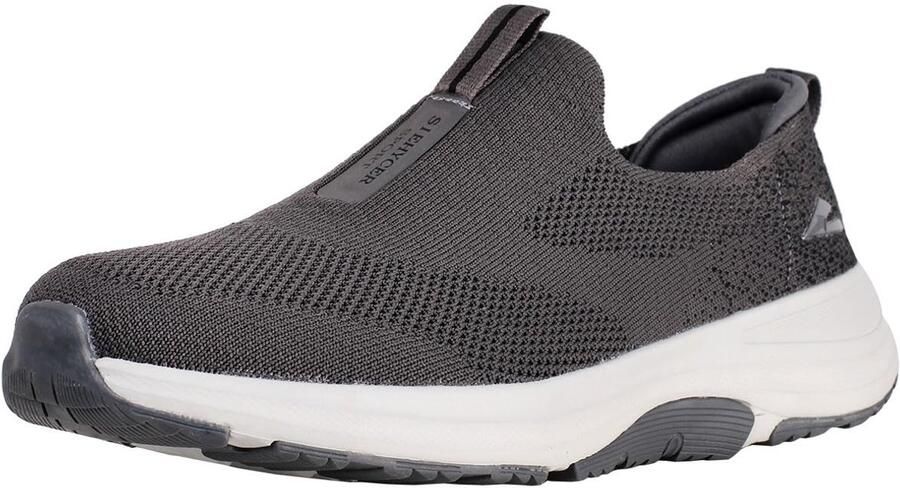 SnelShoppen Schoenen zonder veters van luchtig net lage sneakers voor heren zwart en grijs ideale trekschoenen voor sport autorijden