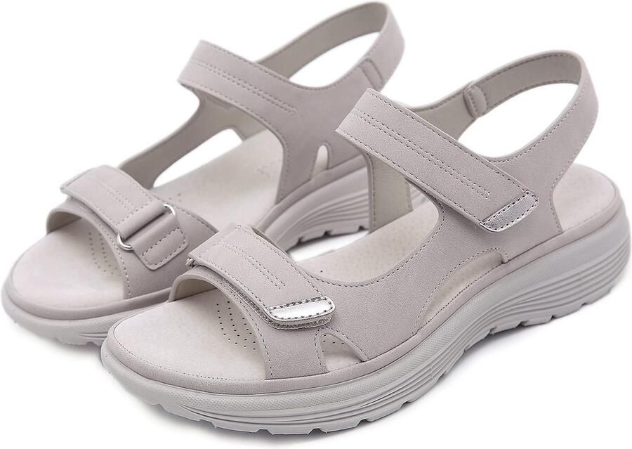 SnelShoppen SMajong Orthopedische Sandalen Dames Comfortabele Antislip Zomer Sandalen met Zacht Voetbed EU Grijs Ideaal voor Stra