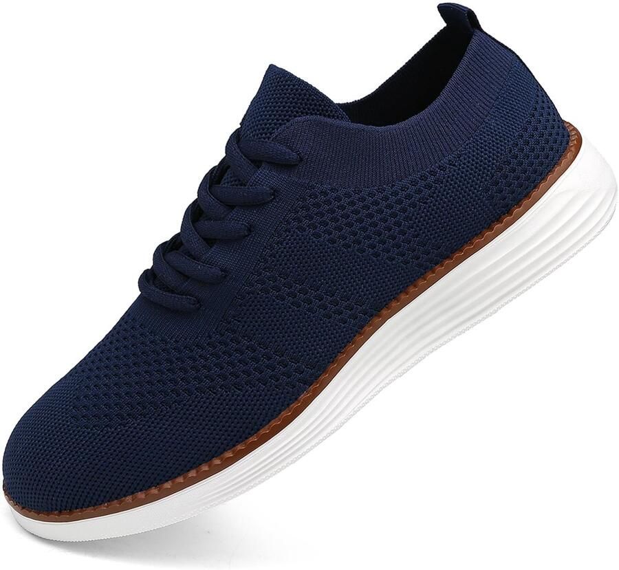 SnelShoppen Sneakers voor heren comfortabele wandelschoenen voor in de stad casual en zakelijke stijl blauw