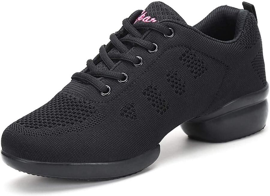 SnelShoppen Split Sole Atletische Schoenen Lichte Jazz Hakschoenen Danssneakers Training Sneakers Loop- en Dansschoenen met Luchtkussen Zwart