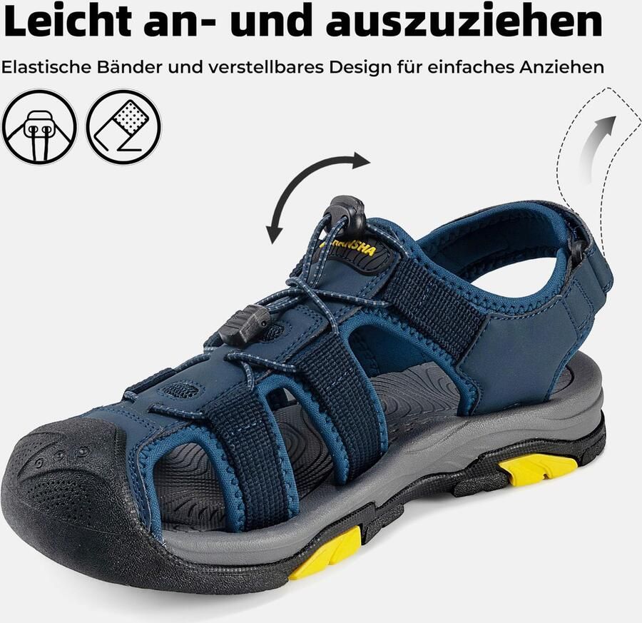 SnelShoppen Sportieve sandalen voor heren ademend antislip zomer Donkerblauw ideaal voor camping tuin en strand