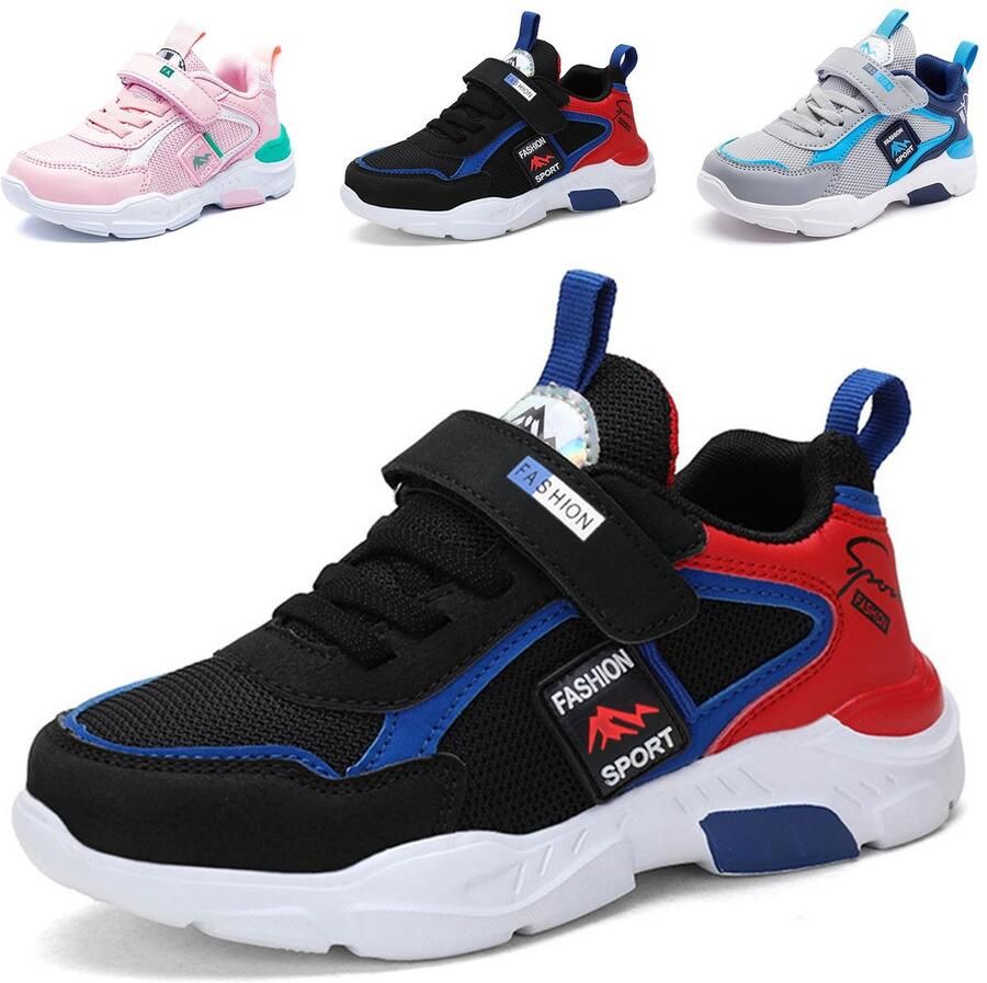 SnelShoppen Outdoor Indoor Trainers Zwart Loopschoenen Sneakers Kids Sportschoenen Basketbal Mesh Lichtgewicht Casual