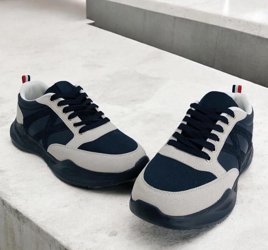 SnelShoppen Sportschoenen voor heren marineblauw EU ademend lichtgewicht voor sport casual gebruik hardlopen wandelen fitness tren
