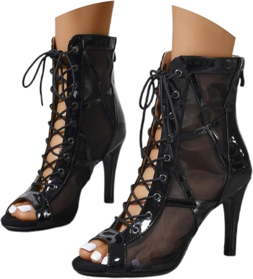 SnelShoppen Stiletto High Heel Open Toe Latin Dansschoenen voor Avondevenementen Elegante Dames Schoenen Perfect voor Feesten en Dansvloeren G
